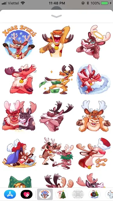 Christmas Reindeer Fun Sticker スクリーンショット