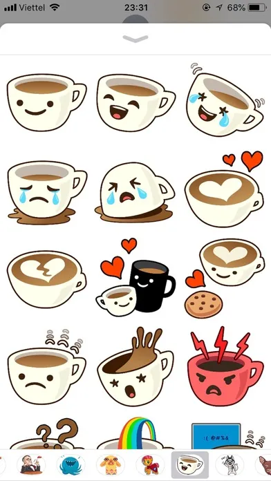 Tangkapan skrin Cup Cute Pun Funny Stickers