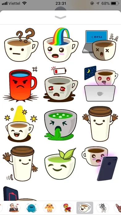 Tangkapan skrin Cup Cute Pun Funny Stickers