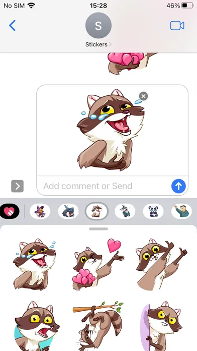Capturas de tela do Cute Raccoon Emoji Fun Sticker