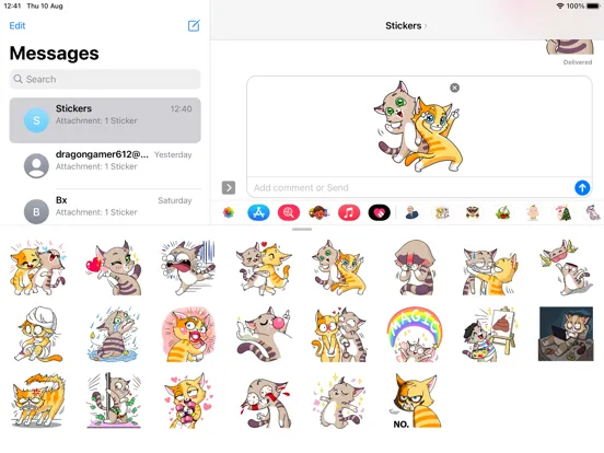 Capturas de tela do Love Cat Emoji Funny Stickers iPad 