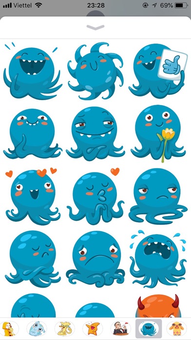 Octopus Cute Funny Stickers Ekran Görüntüleri