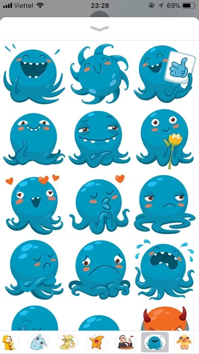 صور Octopus Cute Funny Stickers
