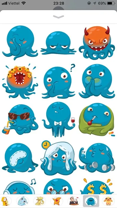 صور Octopus Cute Funny Stickers