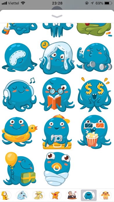 Octopus Cute Funny Stickers Ekran Görüntüleri