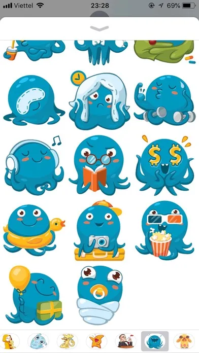 صور Octopus Cute Funny Stickers