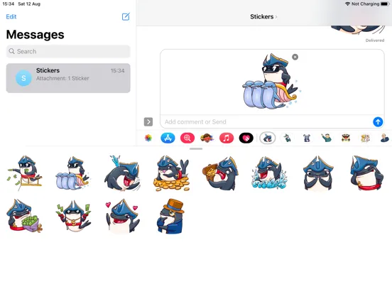 Zrzuty ekranu Pirate Shark Fun Emoji Sticker iPad 