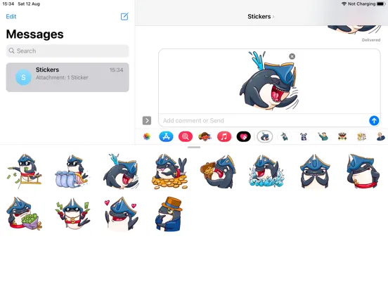 Zrzuty ekranu Pirate Shark Fun Emoji Sticker iPad 