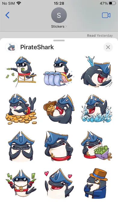 Zrzuty ekranu Pirate Shark Fun Emoji Sticker