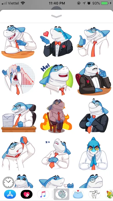 Shark Boss Emoji Stickers应用截图