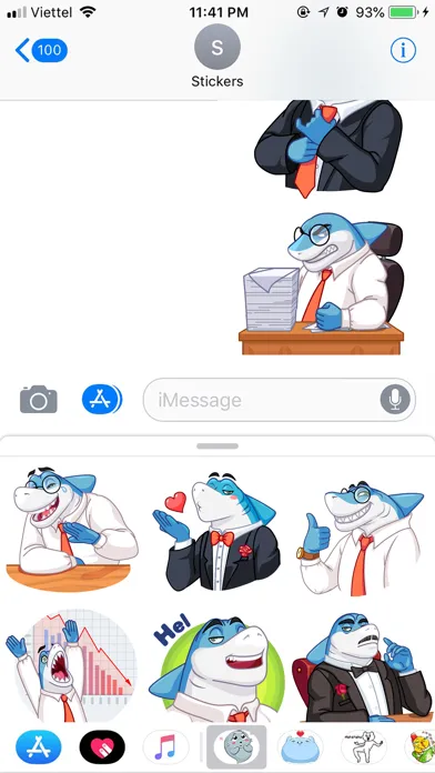 Shark Boss Emoji Stickers应用截图