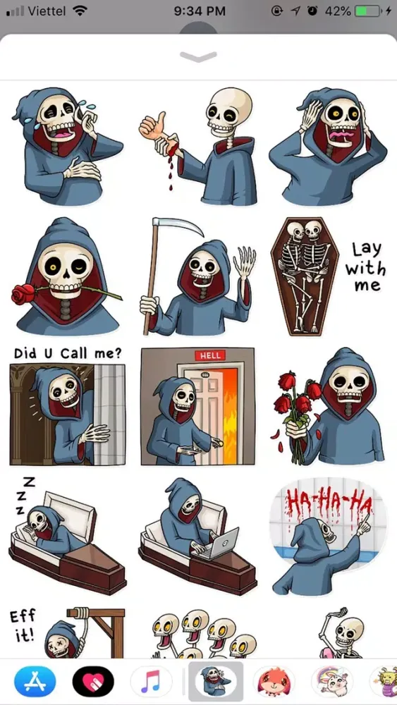 Death Pun Funny Stickers Ekran Görüntüleri