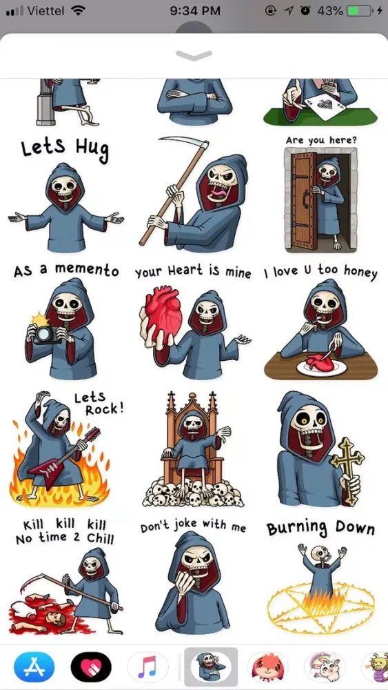 Death Pun Funny Stickers Ekran Görüntüleri