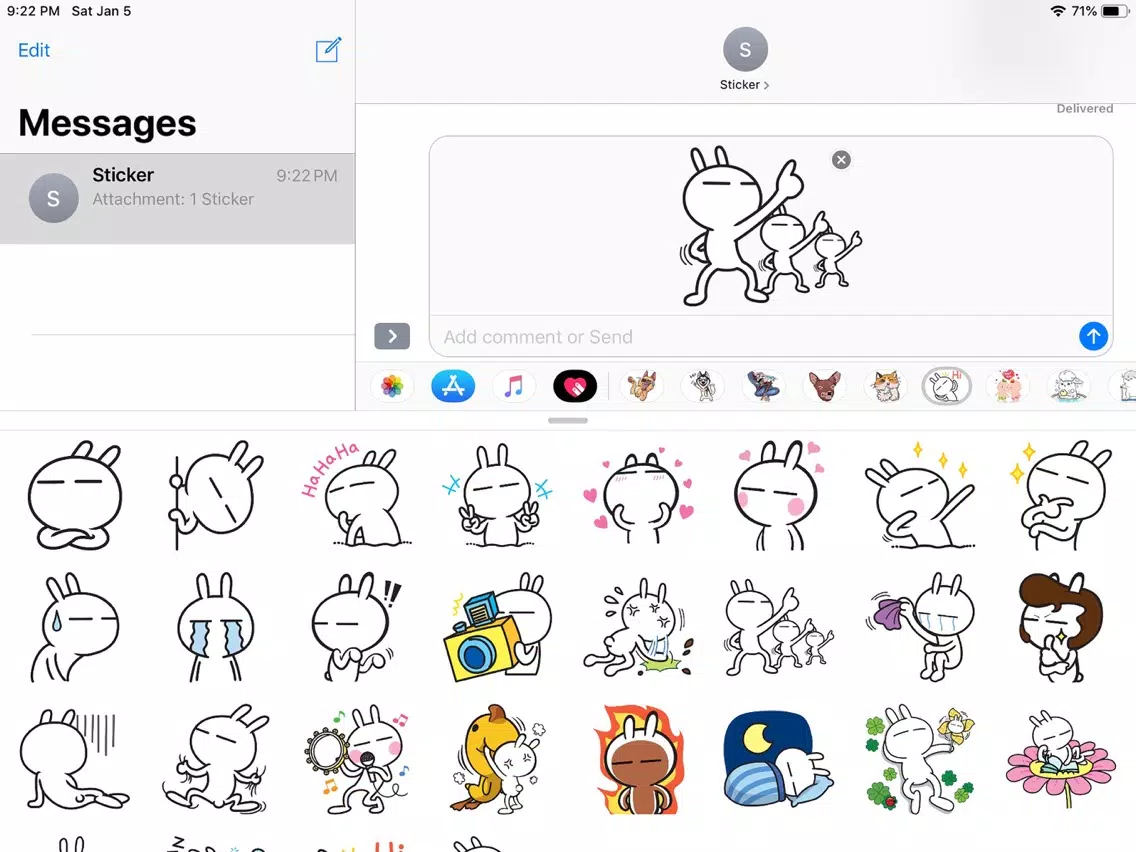 Rabbit Funny Emoji Stickers iPad 應用截圖