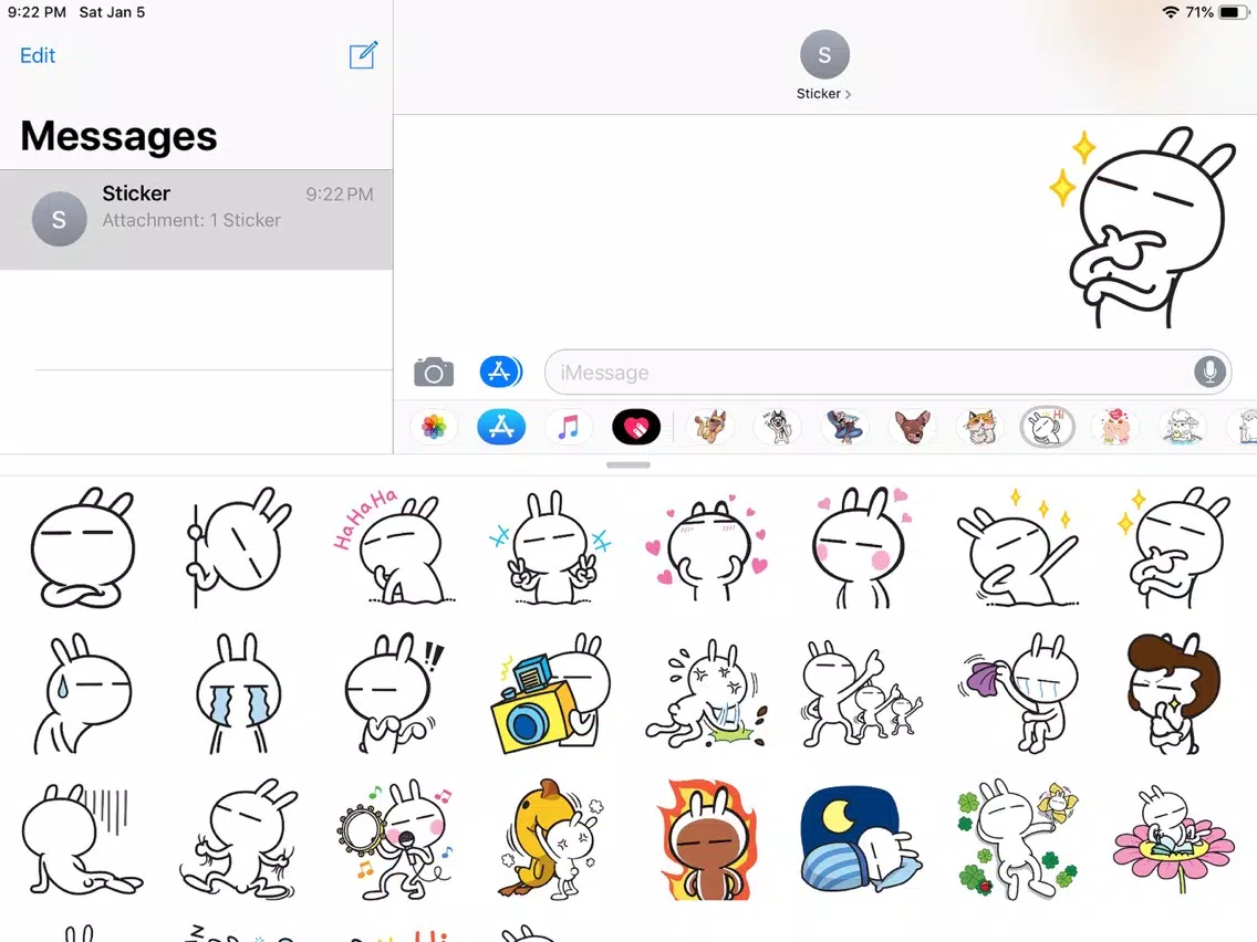 Rabbit Funny Emoji Stickers iPad 應用截圖