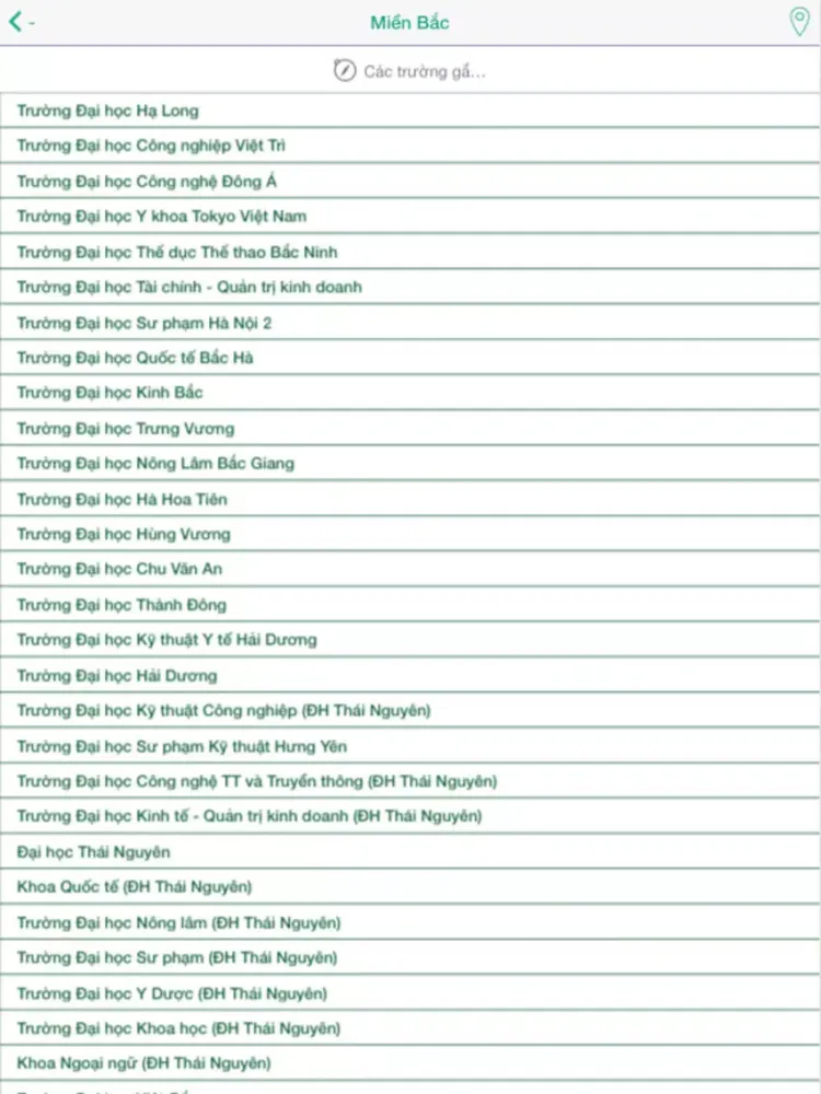 Tangkapan layar Thông tin tuyển sinh iPad 