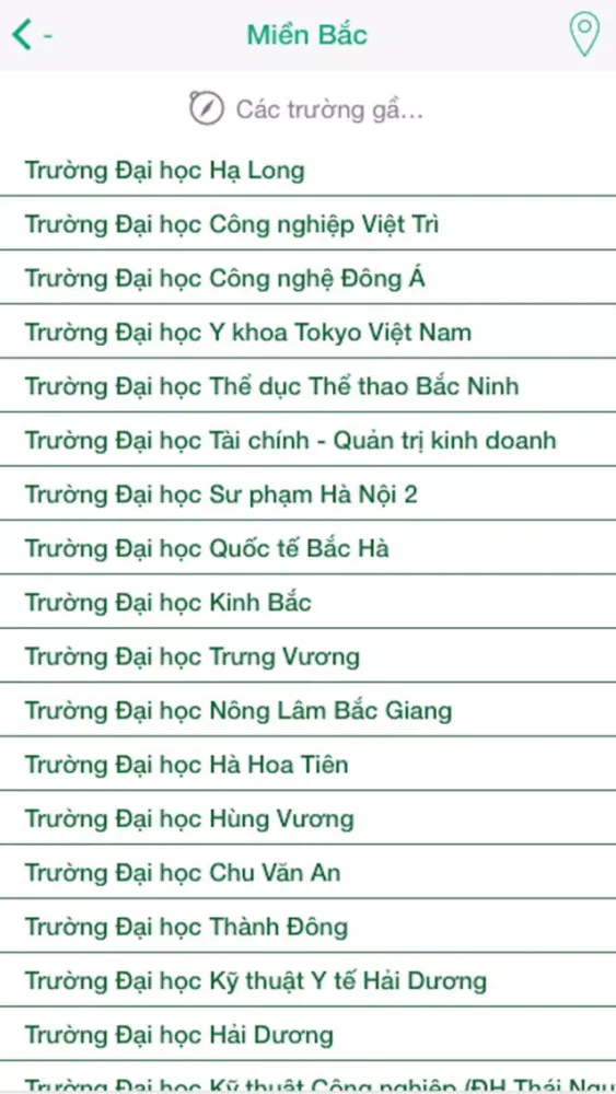 Tangkapan layar Thông tin tuyển sinh
