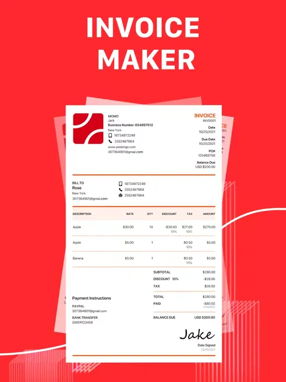 ภาพหน้าจอของ Invoice Maker & Estimate Maker iPad 