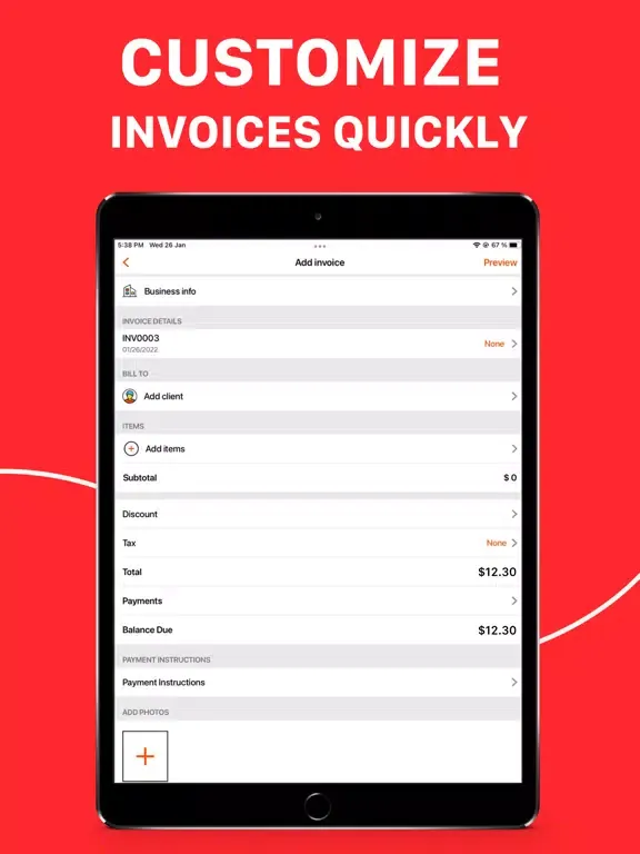 ภาพหน้าจอของ Invoice Maker & Estimate Maker iPad 