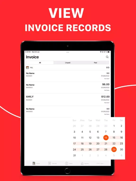 ภาพหน้าจอของ Invoice Maker & Estimate Maker iPad 