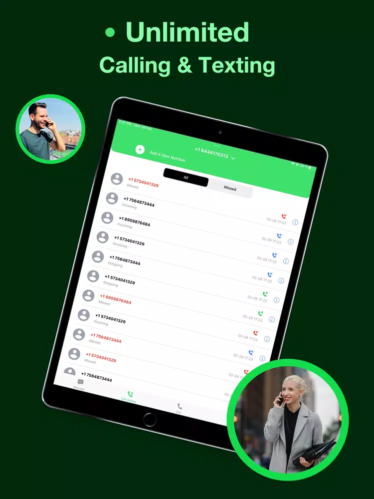 2nd Phone Number + Call & Text iPad 应用截图