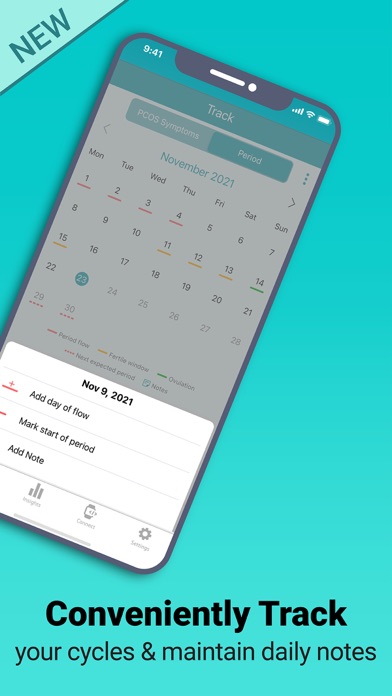 Capturas de tela do PCOS Tracker