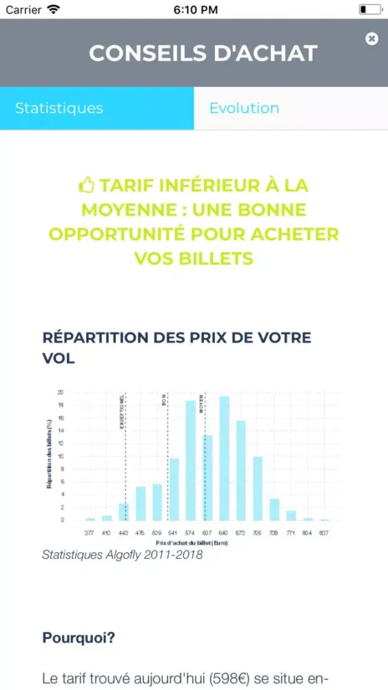 Tangkapan skrin Algofly : vols, hôtel, voiture