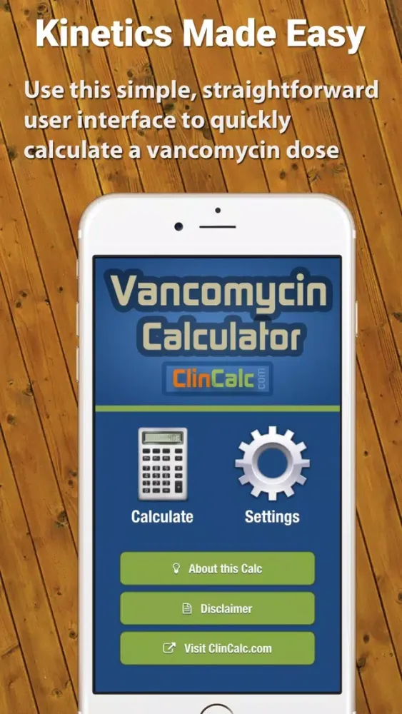 Ảnh chụp màn hình của Vancomycin Calculator by ClinCalc