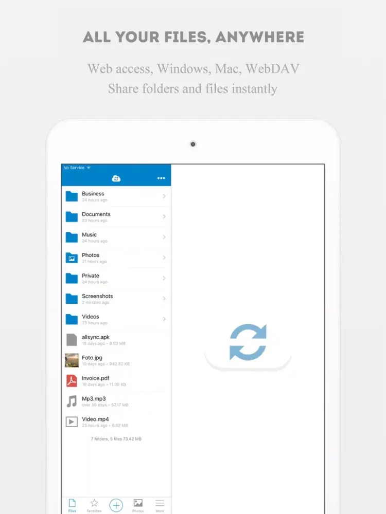Capturas de pantalla de Allsync iPad 
