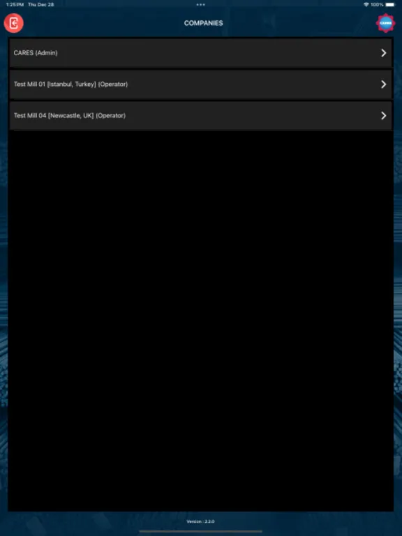 ภาพหน้าจอของ CARES Upstream iPad 