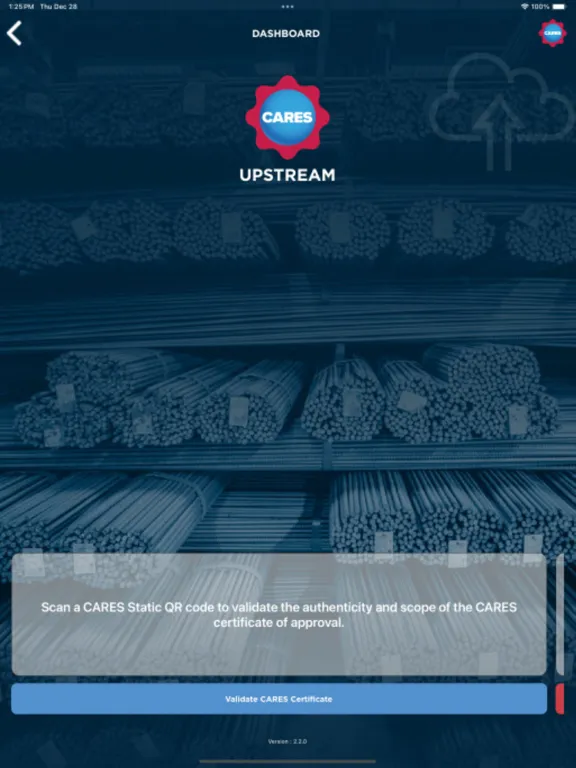 ภาพหน้าจอของ CARES Upstream iPad 