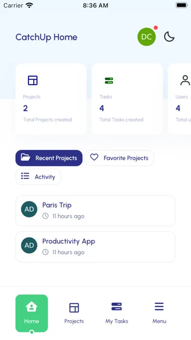 CatchUp-Work Screenshots