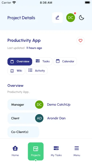 CatchUp-Work Screenshots