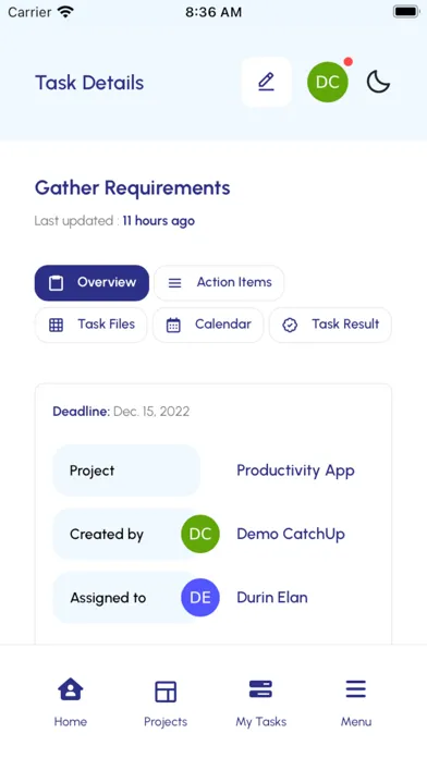 CatchUp-Work Screenshots