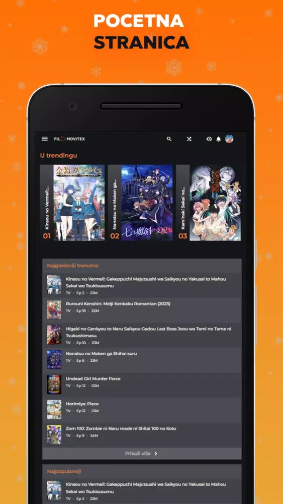 Captures d'écran de Filmovitex