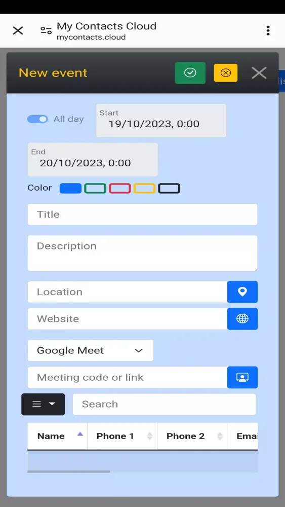My Contacts Cloud Screenshots