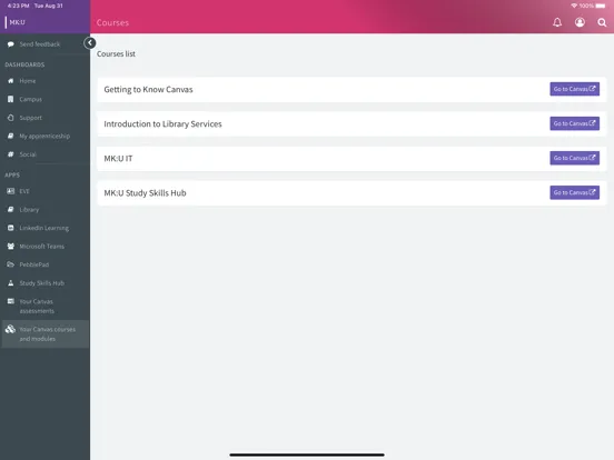 ภาพหน้าจอของ MyMK:U iPad 