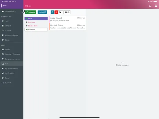 ภาพหน้าจอของ MyMK:U iPad 