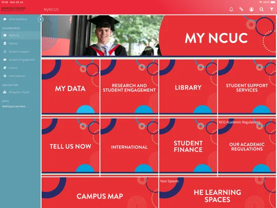Ảnh chụp màn hình của MyNCG iPad 