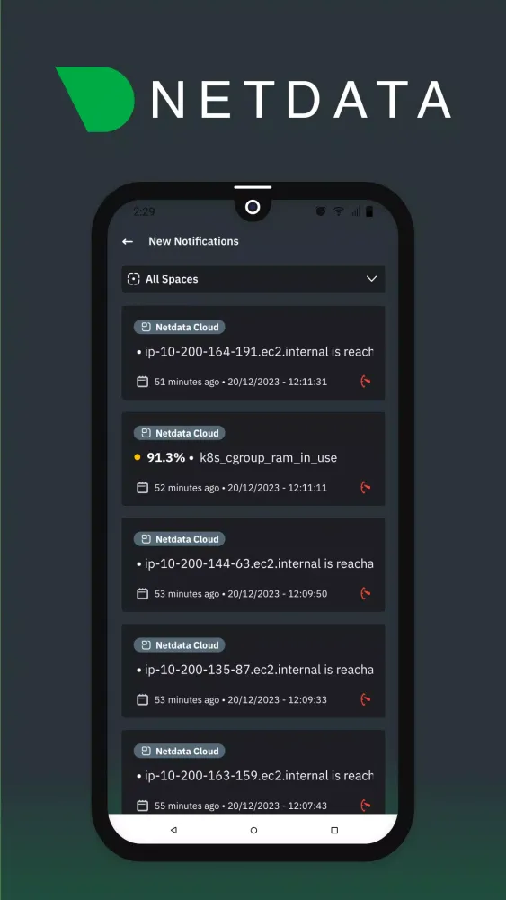 Netdata Mobile應用截圖