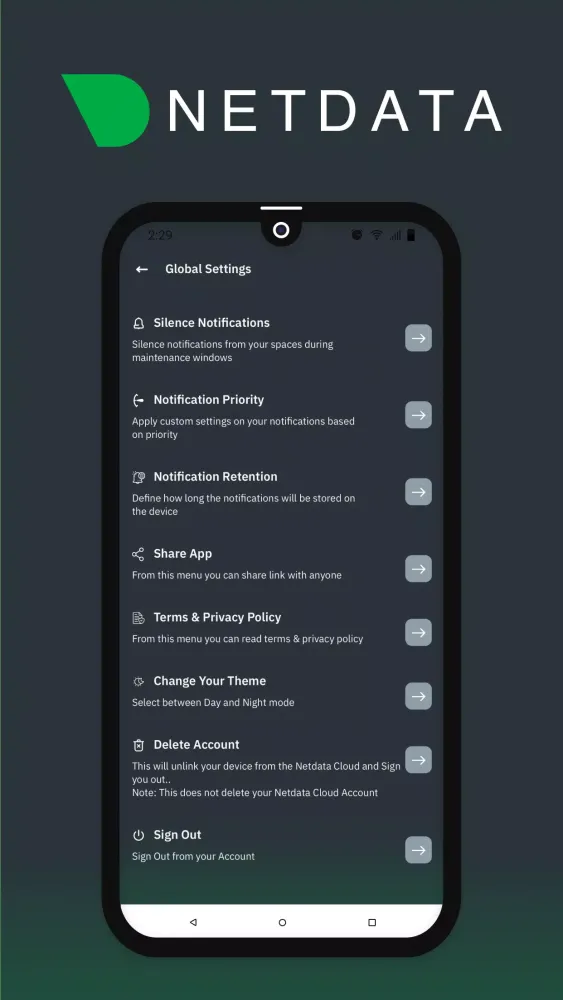 Netdata Mobile應用截圖