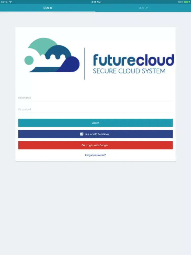 Ảnh chụp màn hình của Future Cloud iPad