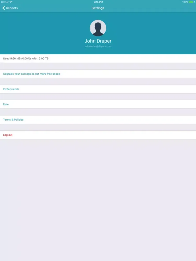 Ảnh chụp màn hình của Future Cloud iPad