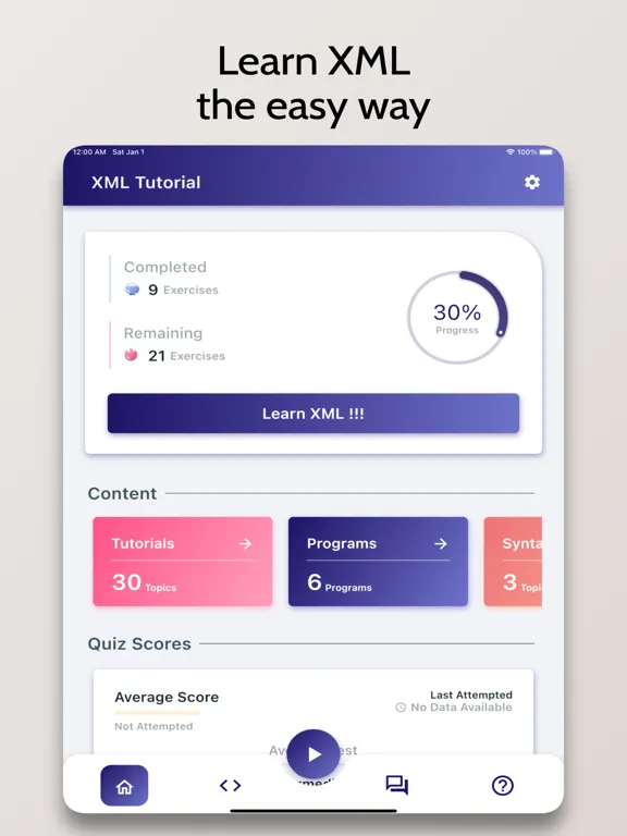 XML Tutorial - Simplified iPad  Screenshots