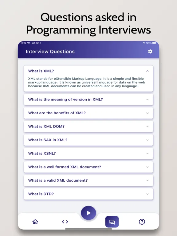 XML Tutorial - Simplified iPad  Screenshots