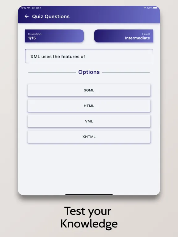 XML Tutorial - Simplified iPad  Screenshots