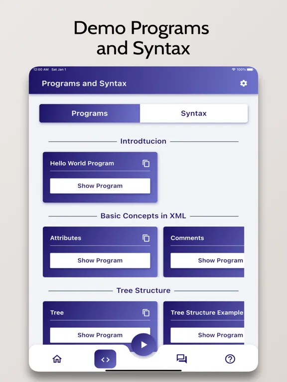 XML Tutorial - Simplified iPad  Screenshots