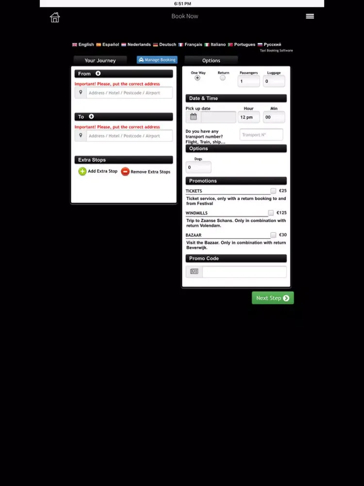 Clubtaxi iPad  Screenshots