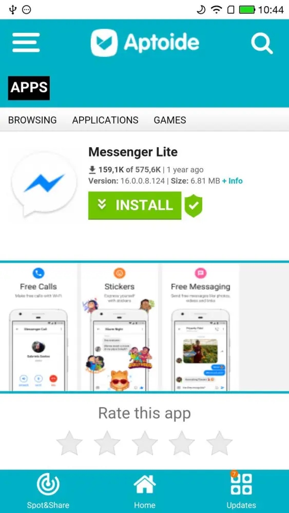 Скриншоты Aptoide Lite