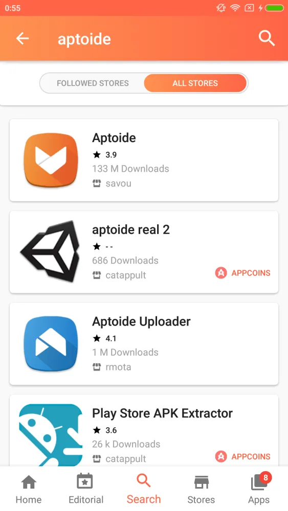 Aptoide Dev スクリーンショット